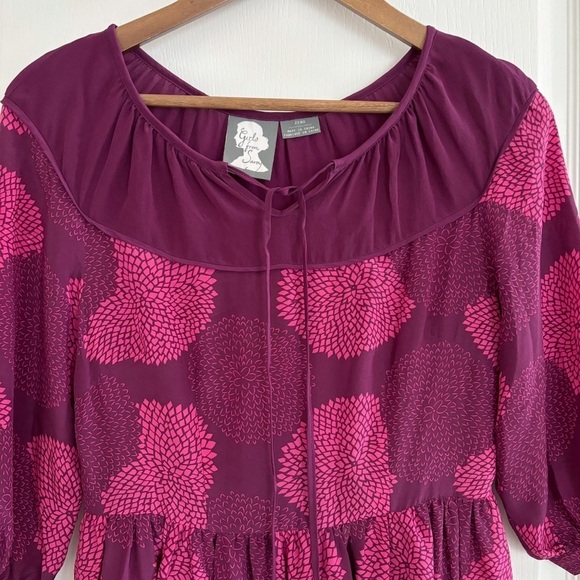 Girls From Savoy Dress Bouquet Toss Silk Dress Sz 0 Anthropologie - Picture 3 of 8